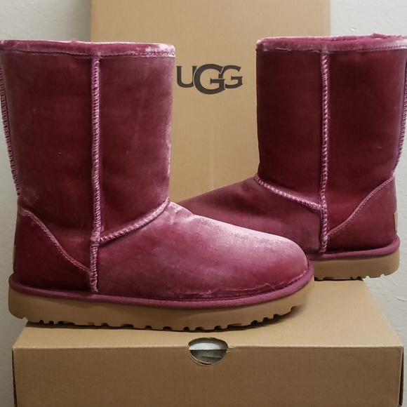 UGG Shoes - Ugg Classic Short II Velvet Bougainvillea Boots